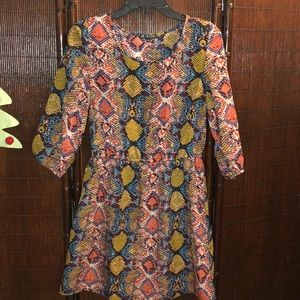 Colorful snake print dress